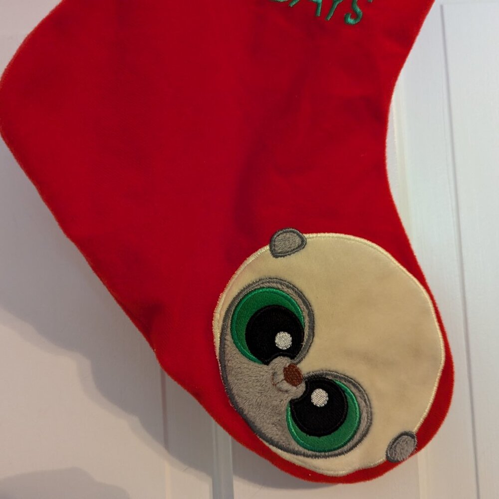 YooHoo & Friends Aurora Red Green Embellished Happy Holidays Christmas Stocking - Picture 2 of 5